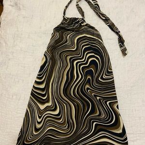 Motel Rocks Halter Top Mini Dress, Multicolor, Size Large, Low Back